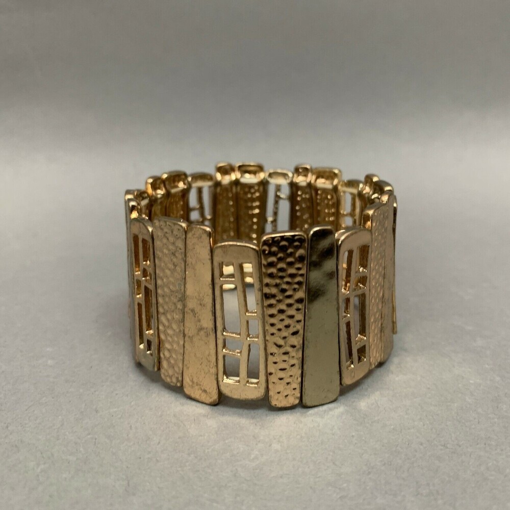 Stretch Bracelet Gold-Tone Metal Deco Jewelry NWOT